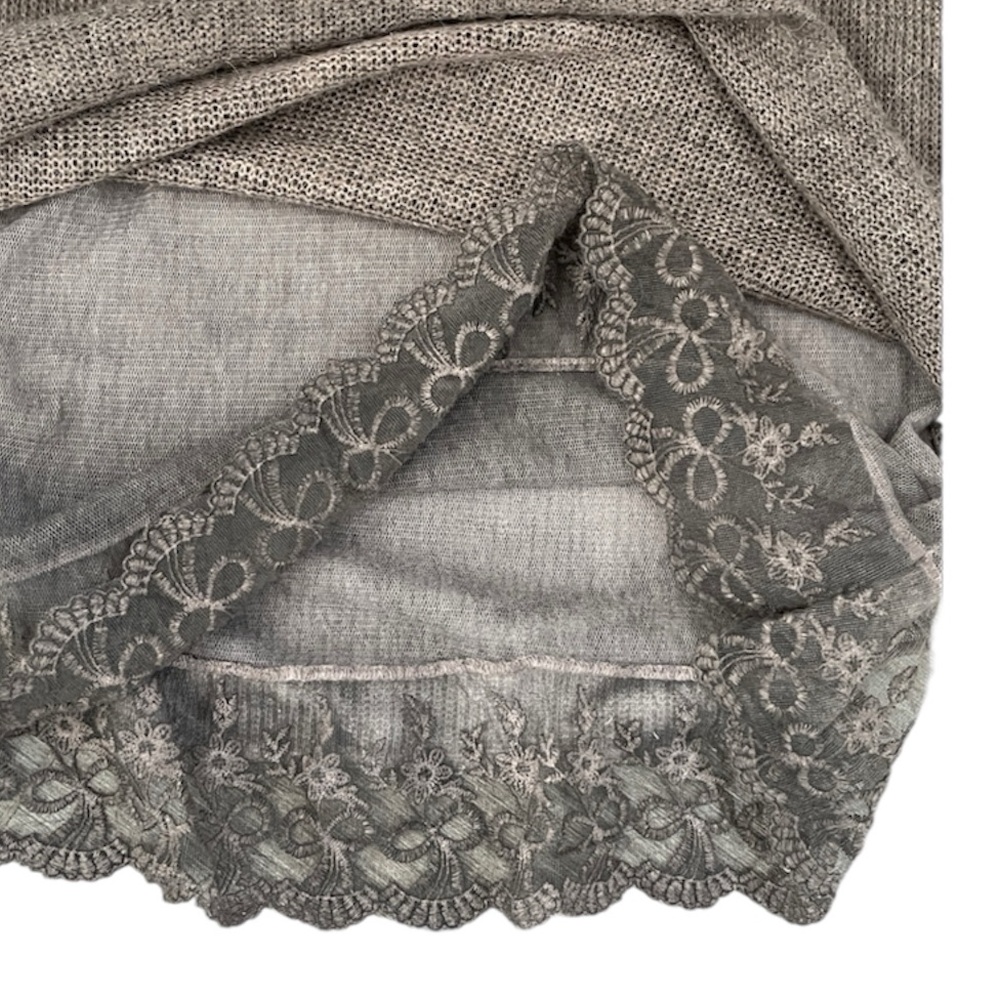 No Brand Made in Italy Dark Taupe Mix Fibers Arty Layered Pullover Sweater M EUC - Picture 9 of 12
